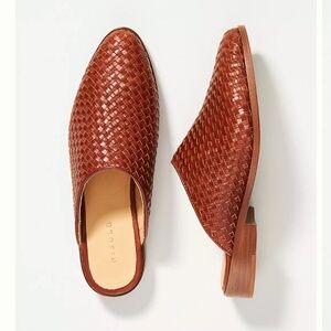 Nisolo Ama Woven Leather Mule in Brandy